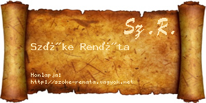 Szőke Renáta névjegykártya